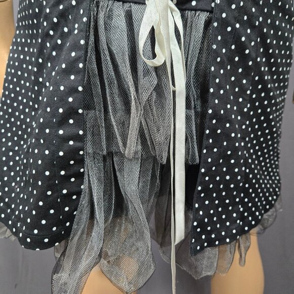 Y2K Vexy Black Polka Dot Corset Dress Size XS Goth Scene Retro 50s Rockabilly - Picture 12 of 15